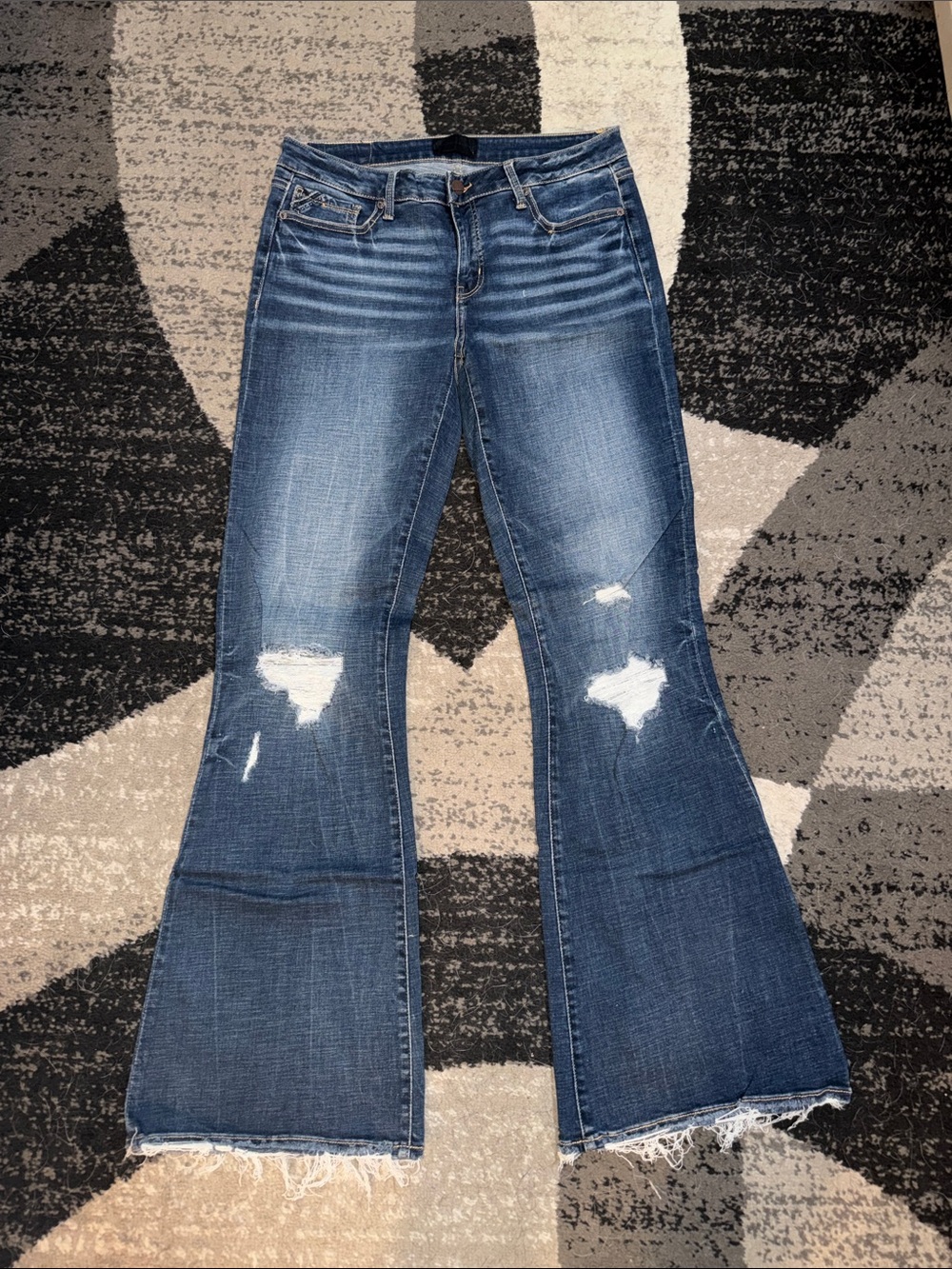 Buckle Black Women's Distressed Blue Flare Jeans